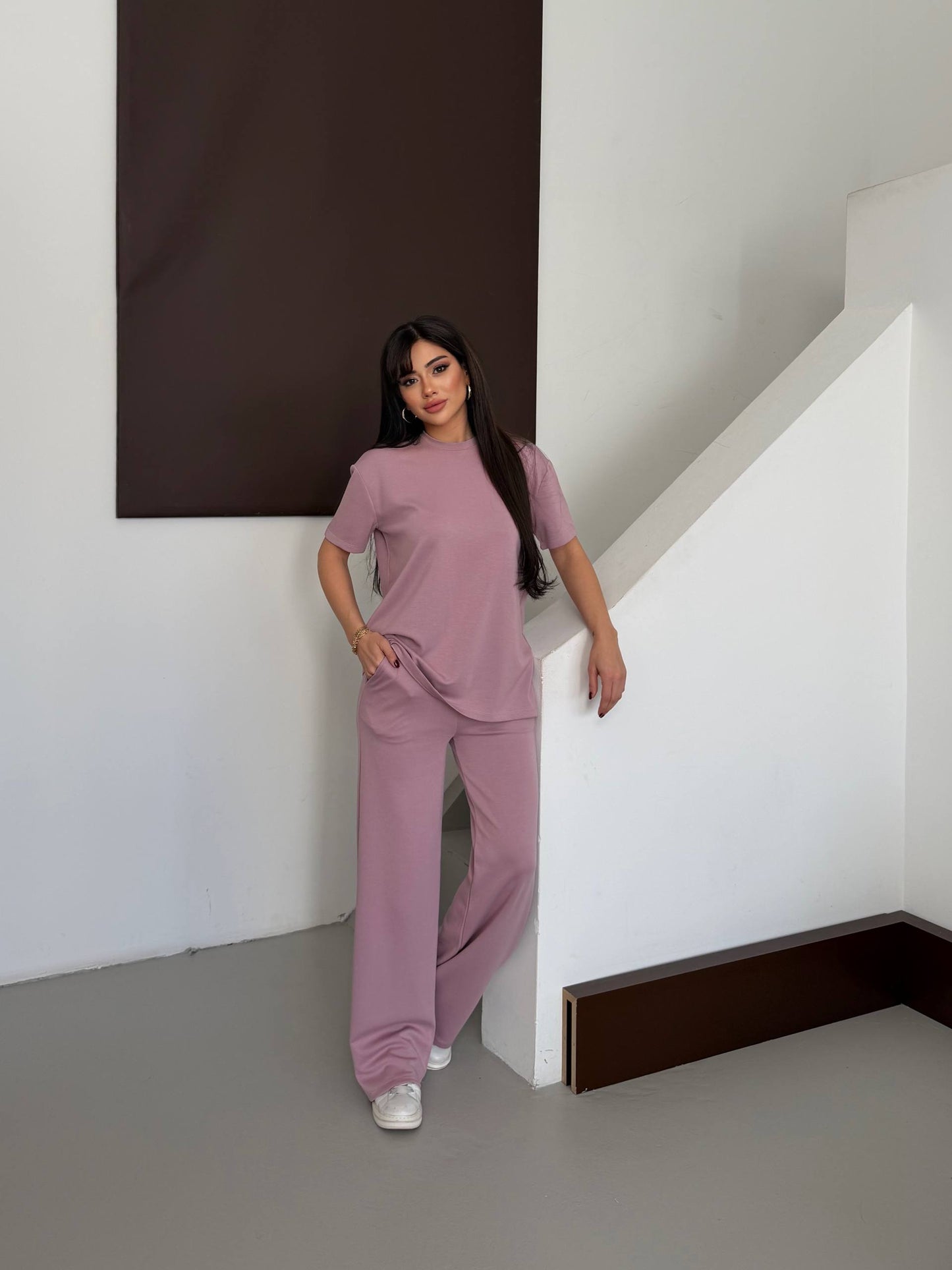 Women’s T-Shirt & Wide Leg Pants Set