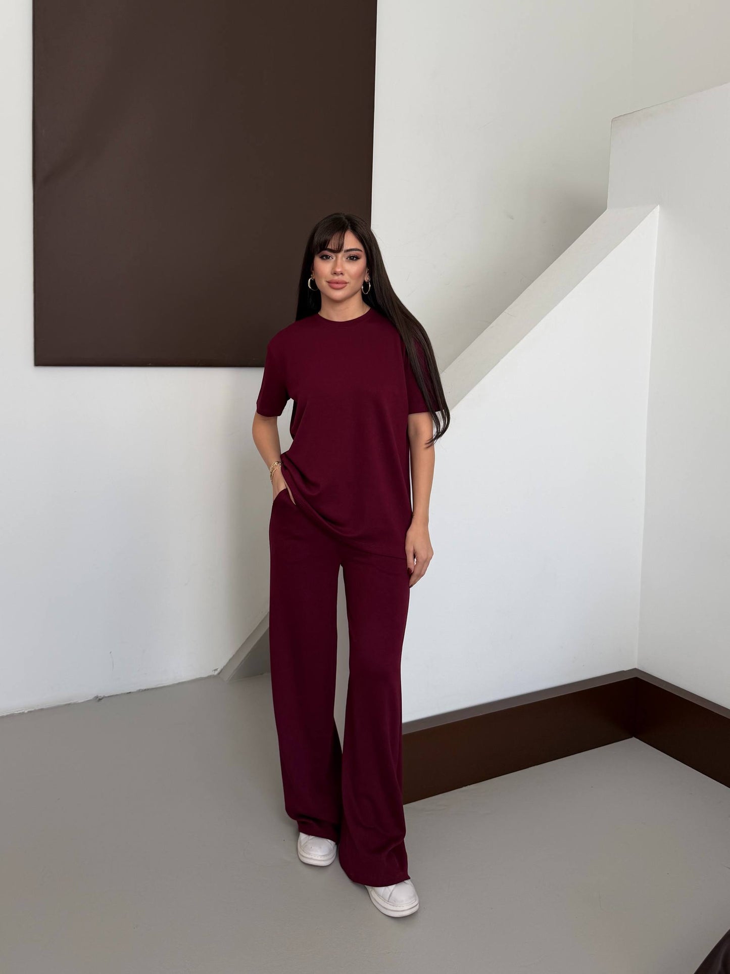 Women’s T-Shirt & Wide Leg Pants Set