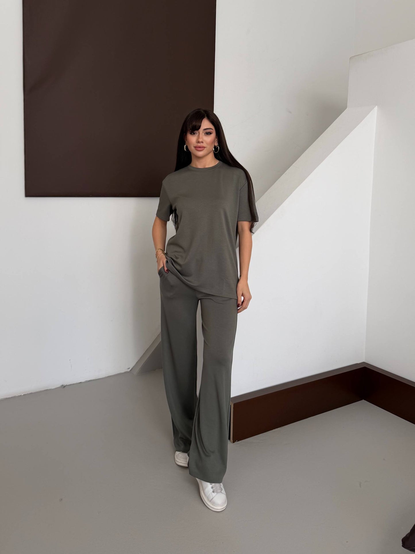Women’s T-Shirt & Wide Leg Pants Set