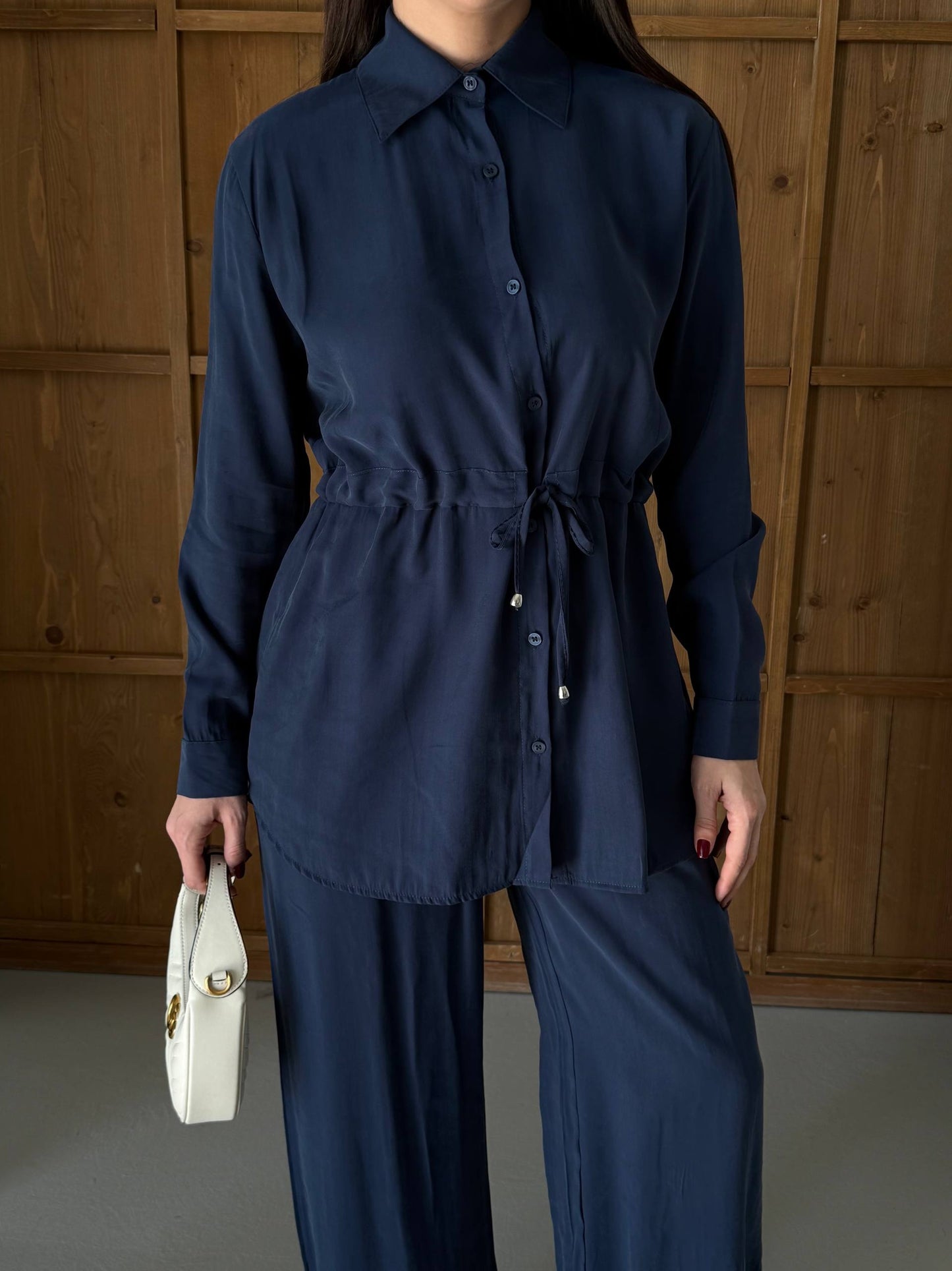 Women’s Long Shirt & Wide Leg Pants Set