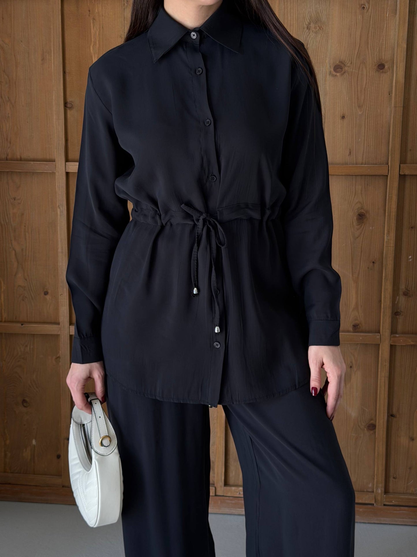 Women’s Long Shirt & Wide Leg Pants Set