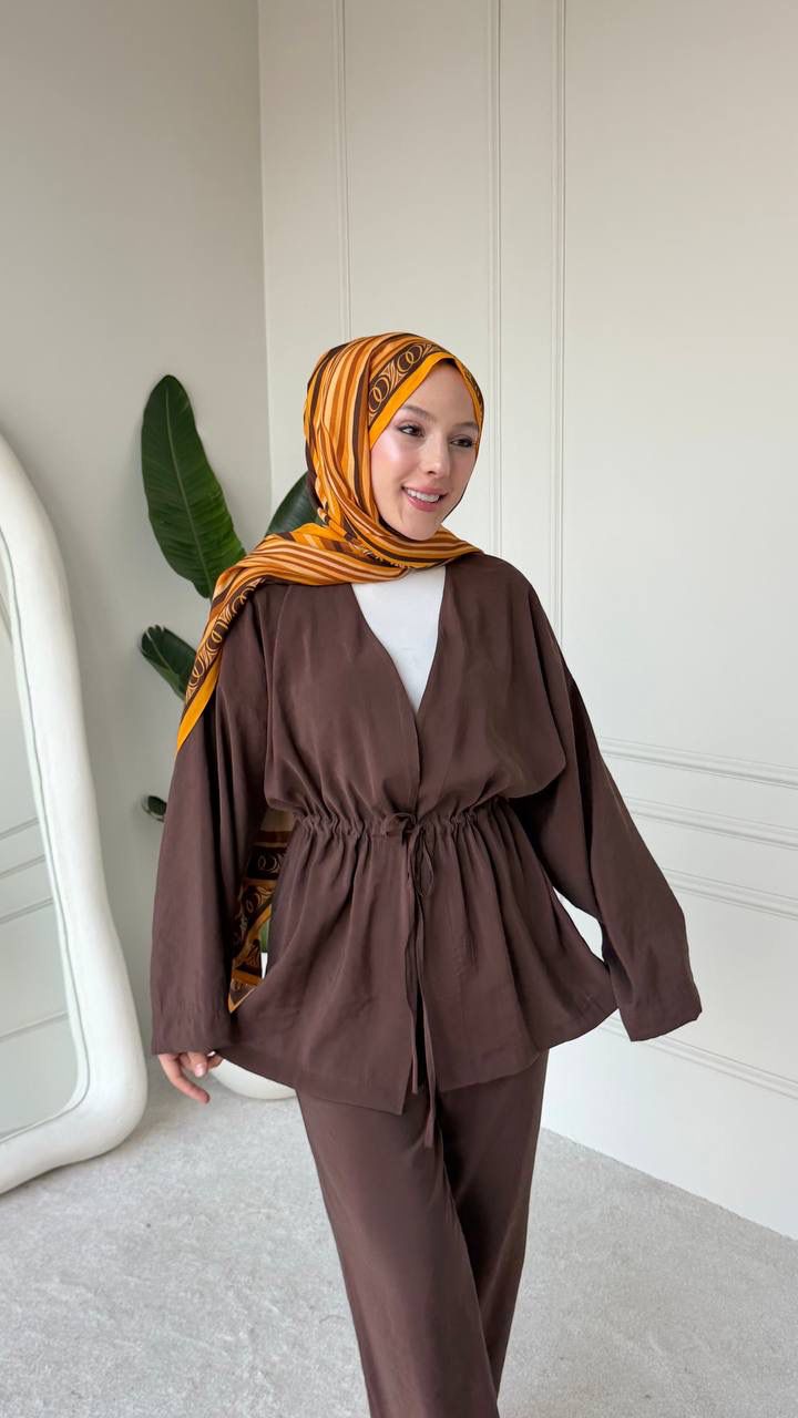 Elegant Drawstring Waist Two-Piece Set