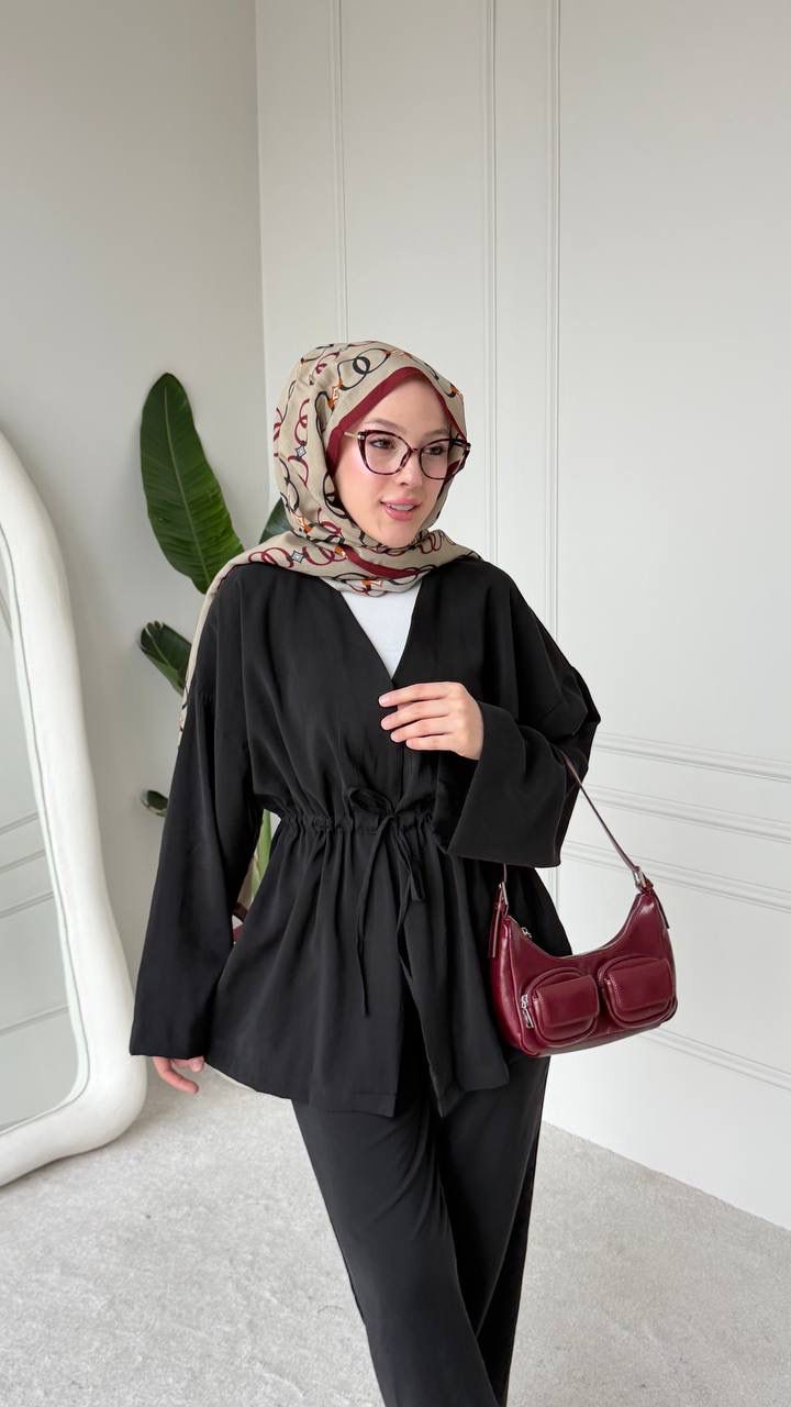 Elegant Drawstring Waist Two-Piece Set