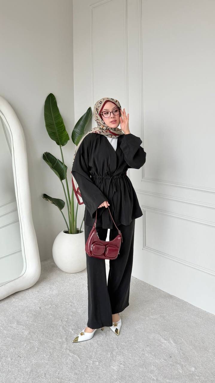 Elegant Drawstring Waist Two-Piece Set