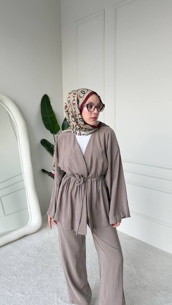 Elegant Drawstring Waist Two-Piece Set