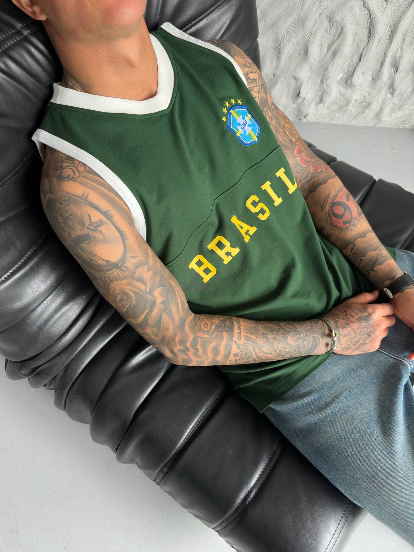 Brazil Retro Football Sleeveless Jersey