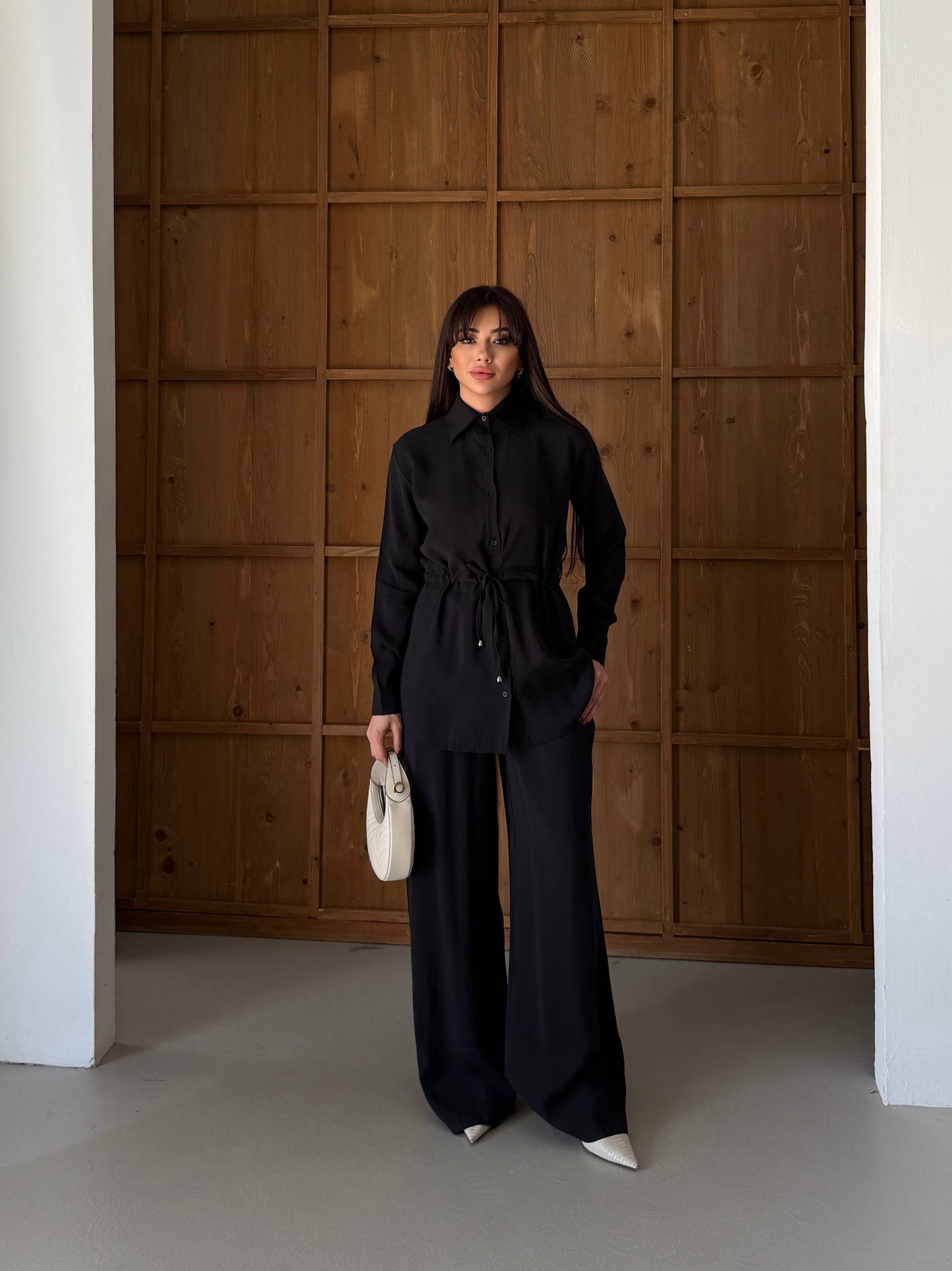 Women’s Long Shirt & Wide Leg Pants Set