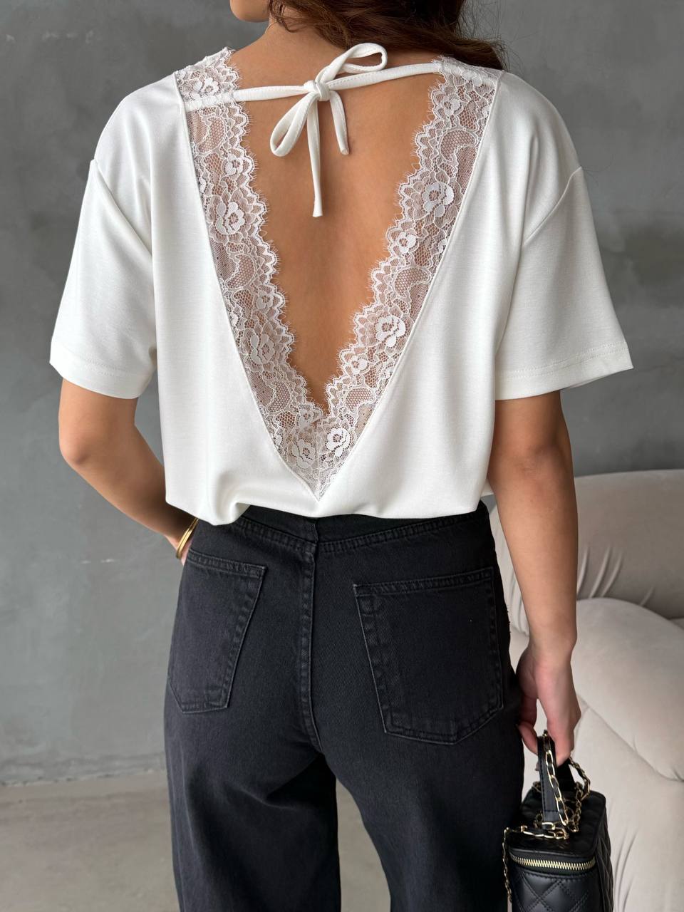 Open Back Lace Detail Top