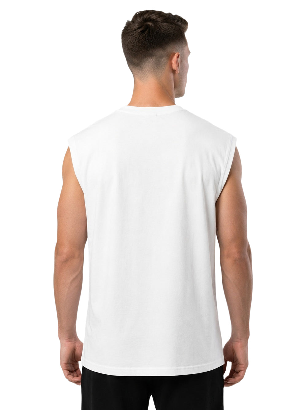 "YES" Brush Graphic Oversize Muscle Tee