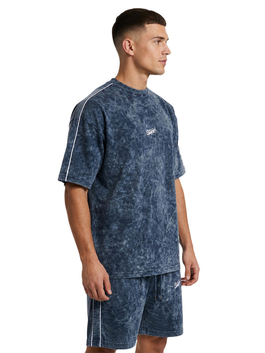 Acid Wash Contrast Piping Oversized Set