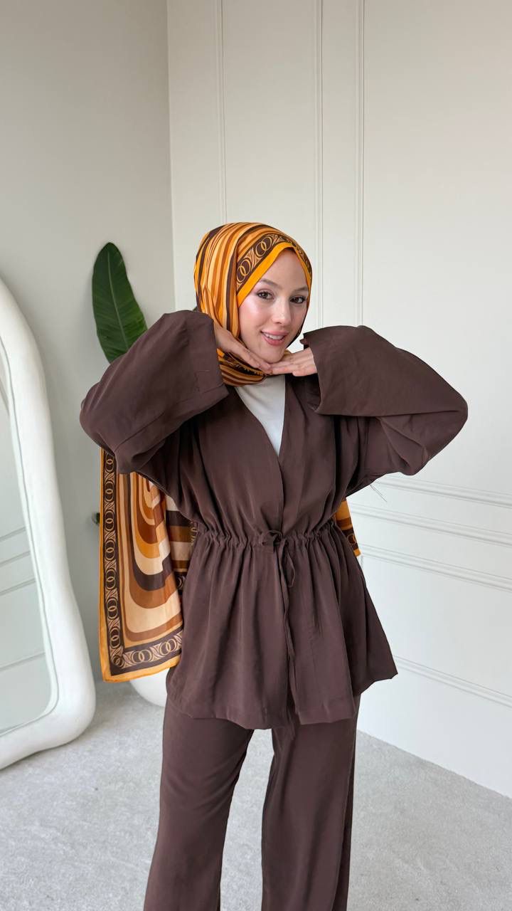 Elegant Drawstring Waist Two-Piece Set