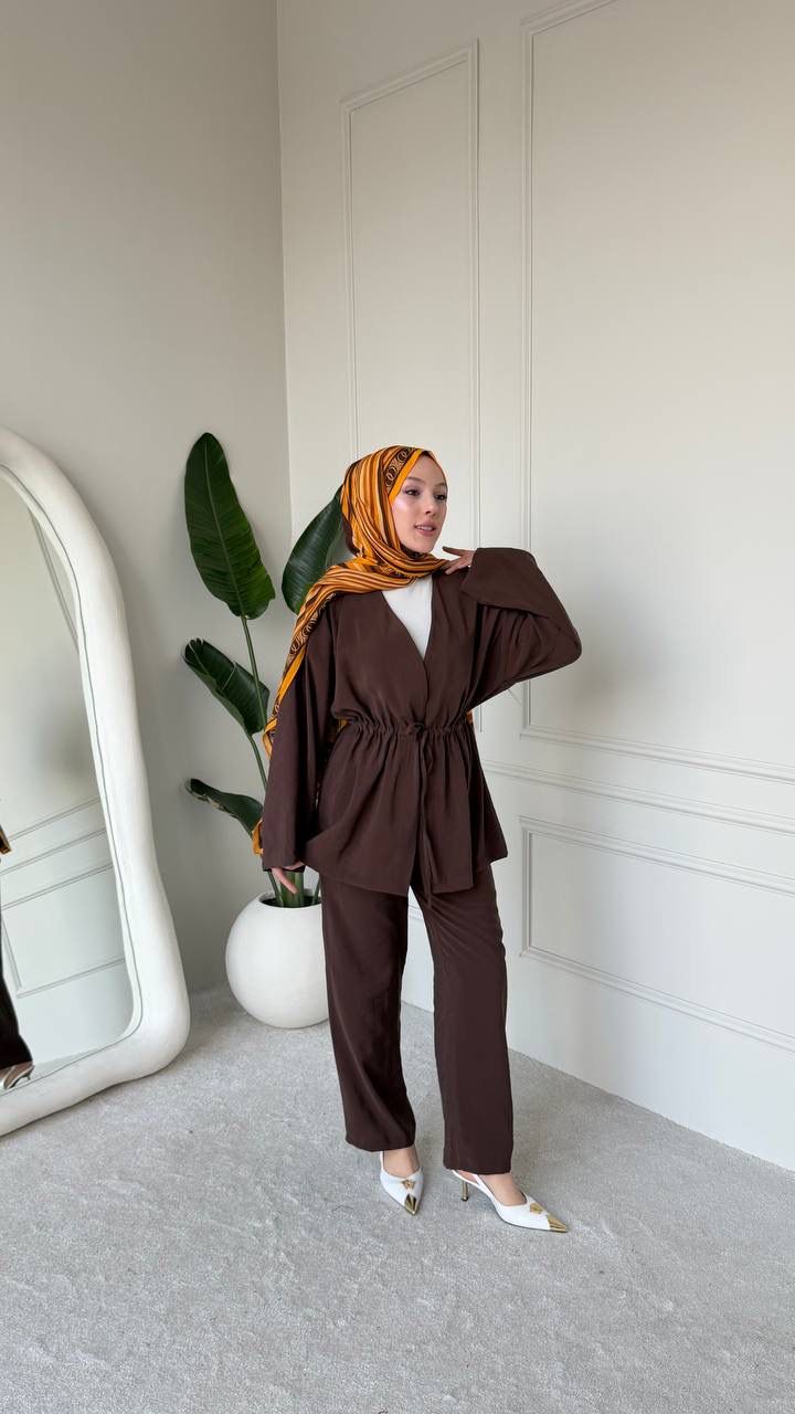 Elegant Drawstring Waist Two-Piece Set