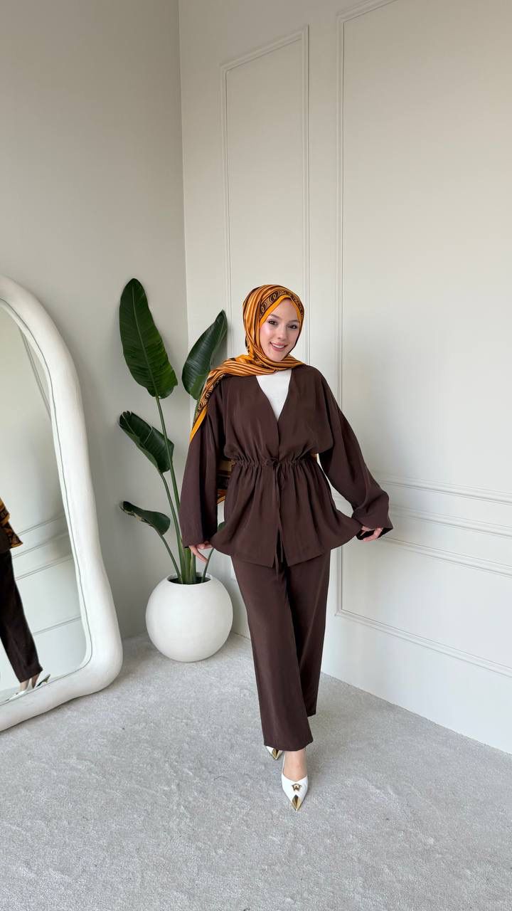 Elegant Drawstring Waist Two-Piece Set