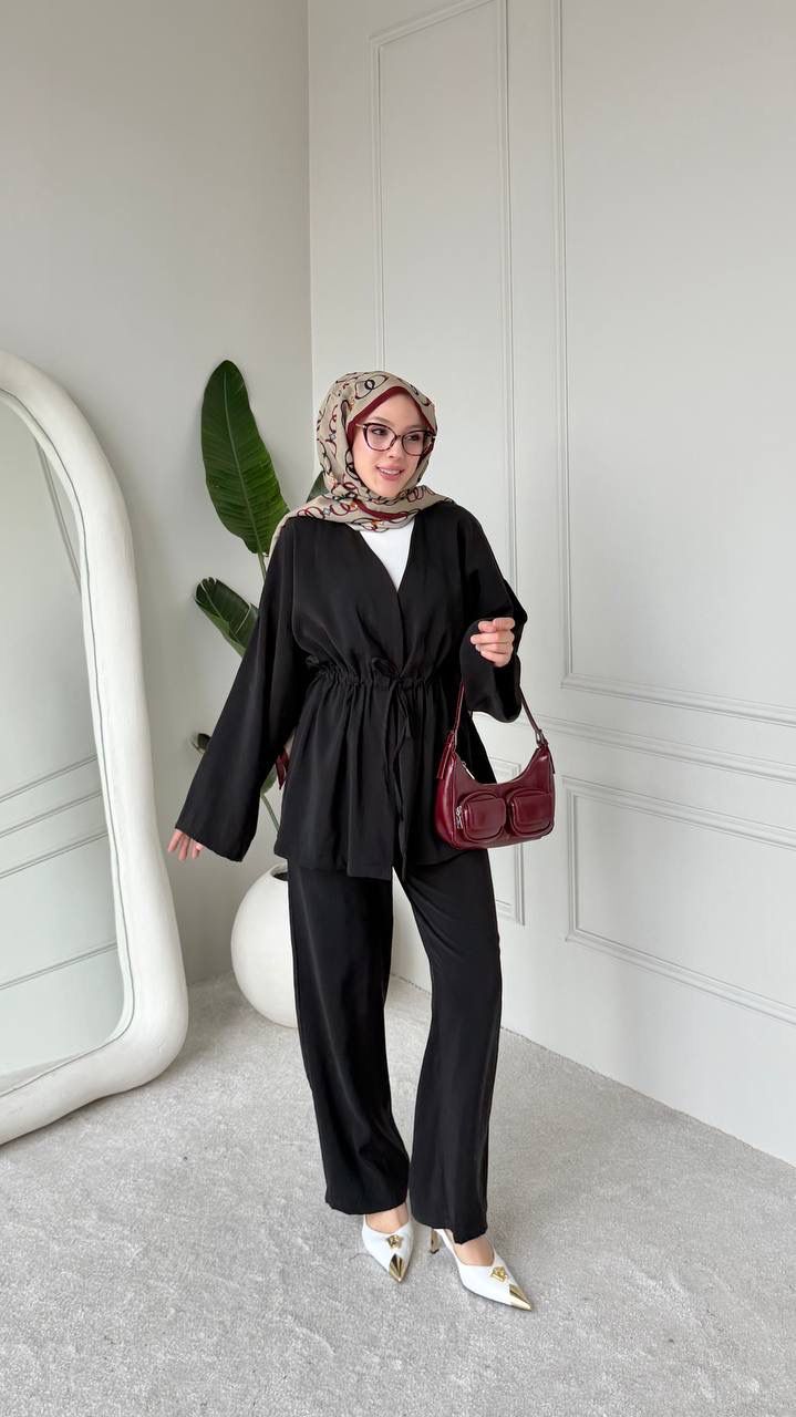 Elegant Drawstring Waist Two-Piece Set