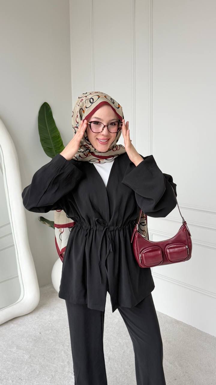 Elegant Drawstring Waist Two-Piece Set