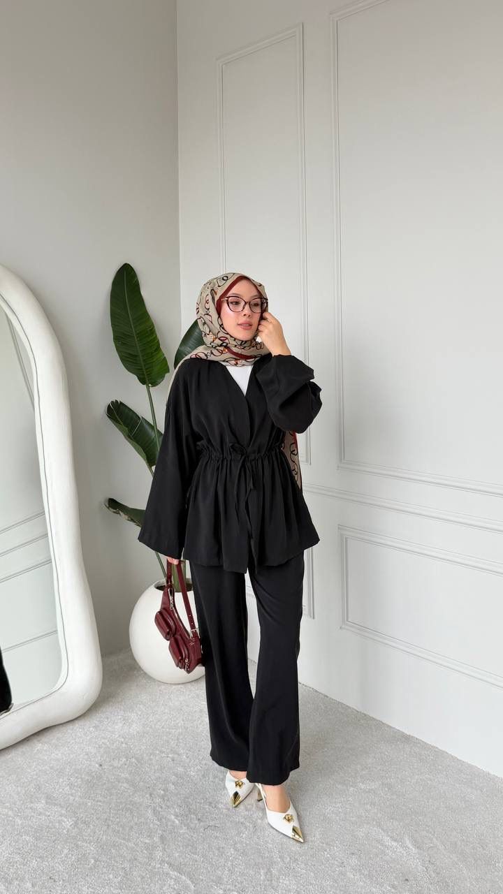 Elegant Drawstring Waist Two-Piece Set