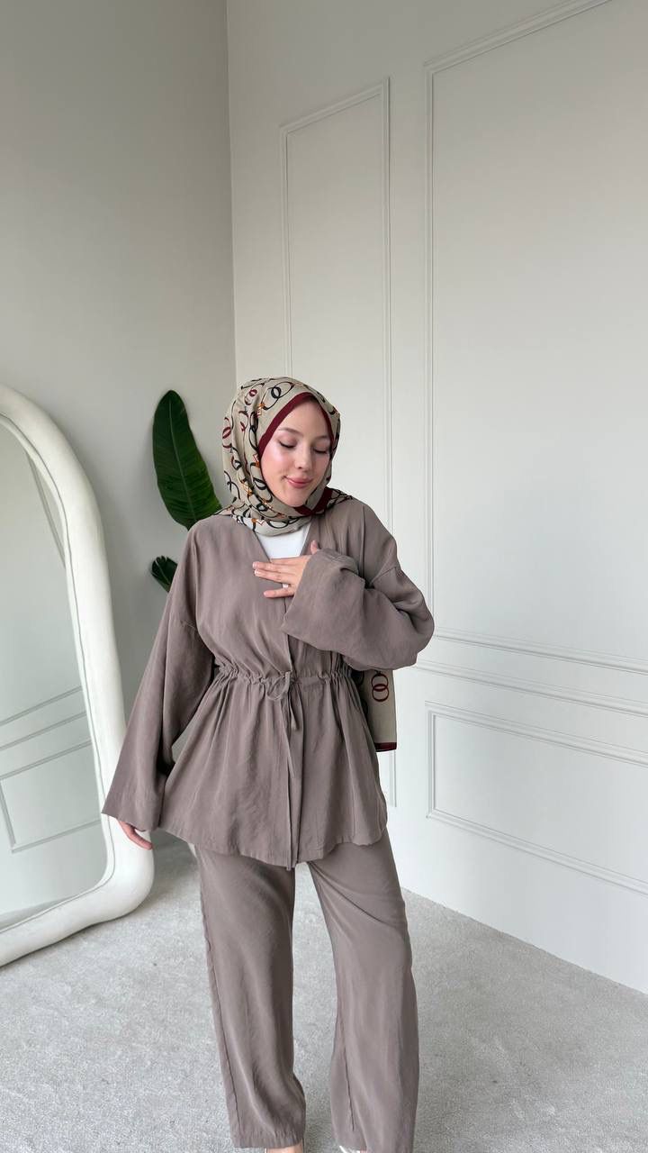 Elegant Drawstring Waist Two-Piece Set