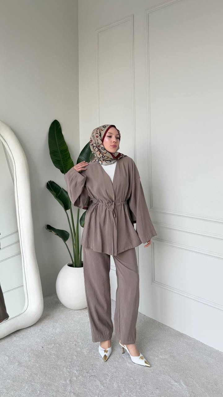 Elegant Drawstring Waist Two-Piece Set