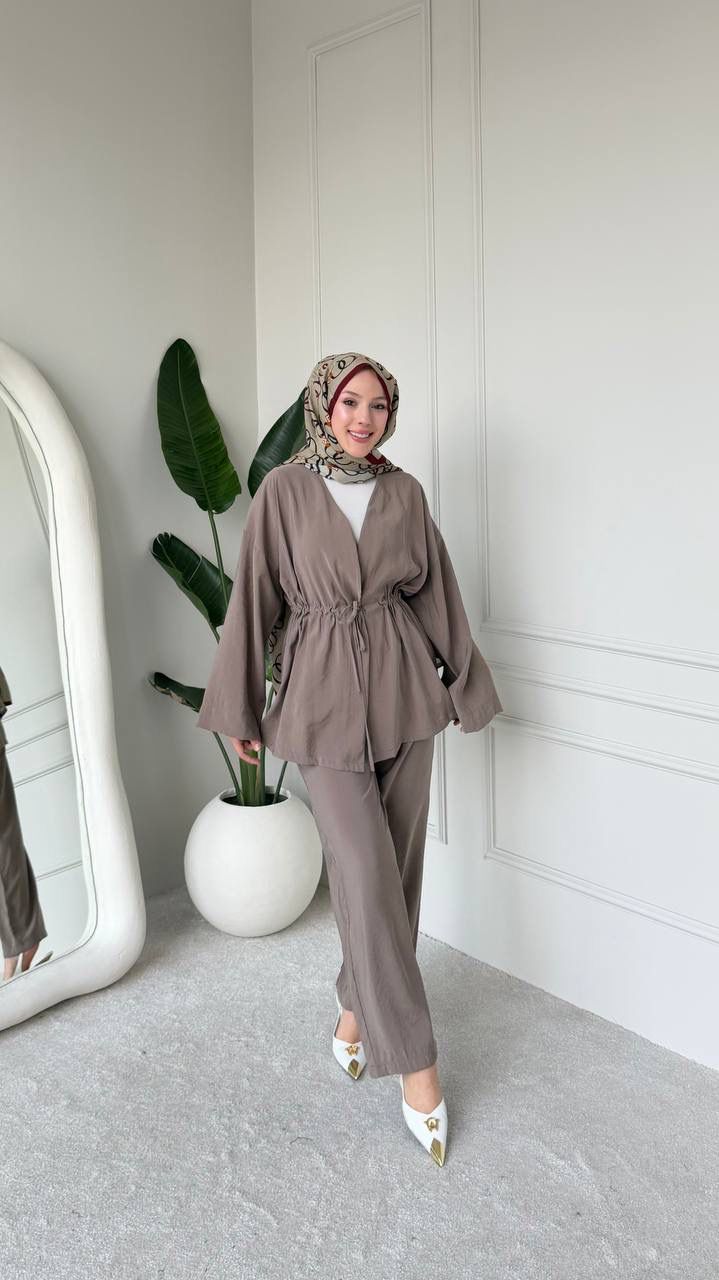 Elegant Drawstring Waist Two-Piece Set