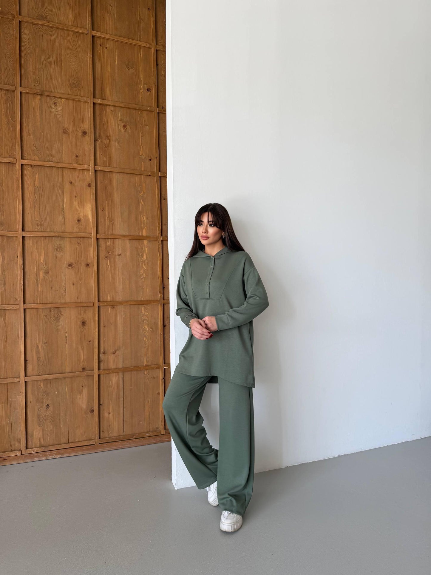 Elegant Long Hoodie Two-Piece Set