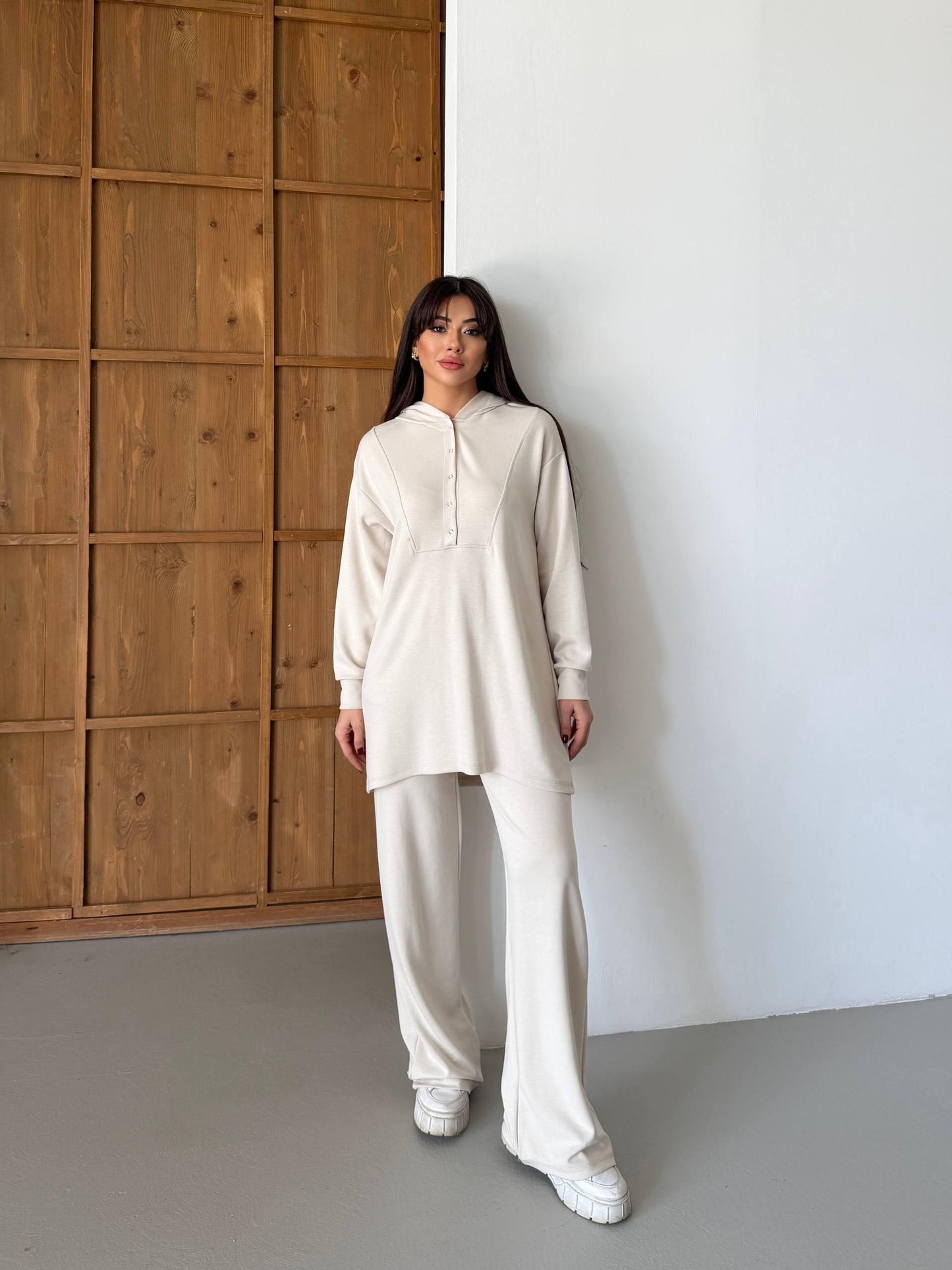 Elegant Long Hoodie Two-Piece Set